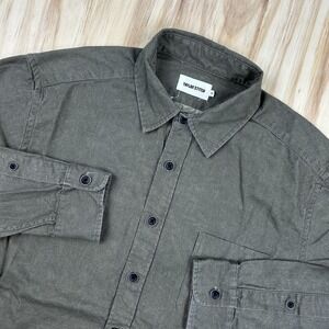 Taylor Stitch Chocolate Brown Button Front Up Shirt Size 44